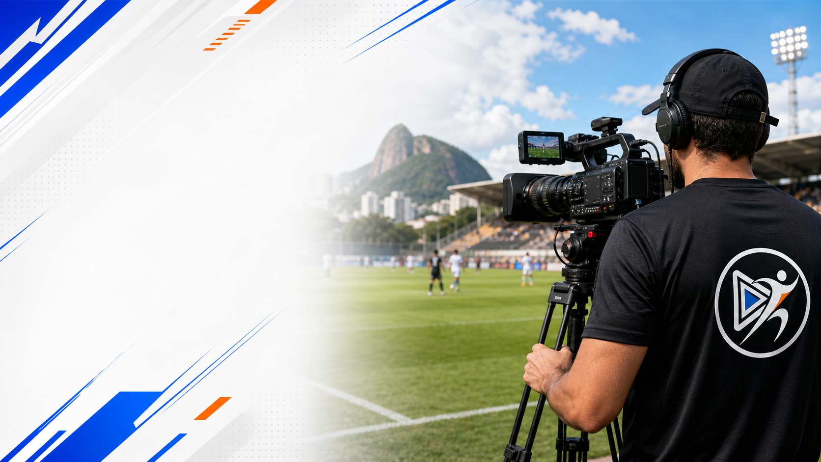 Gravação profissional de jogo de futebol